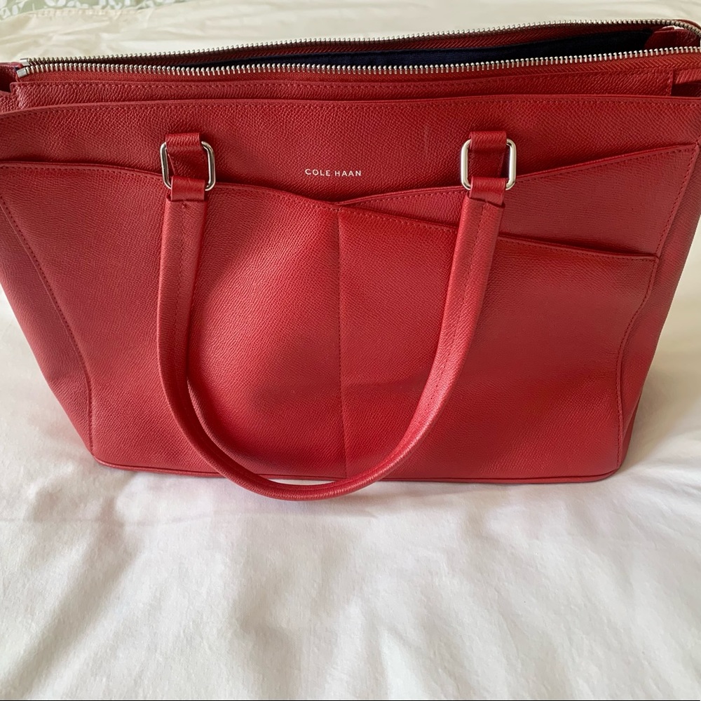 Cole Haan Red Purse Tote Bag